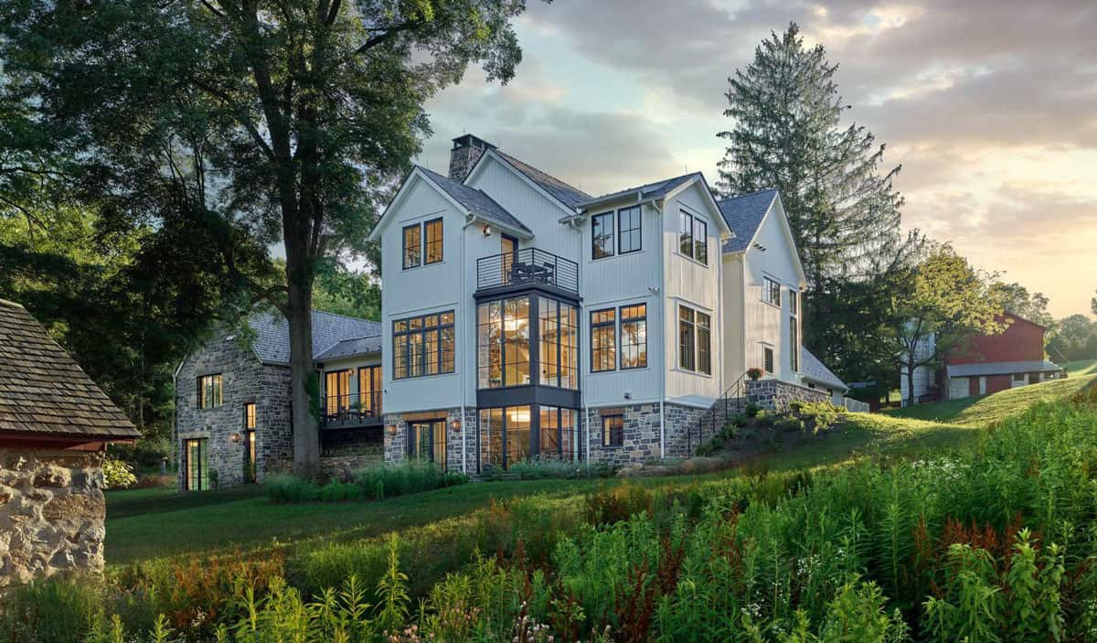 Single Family home sits on a hill